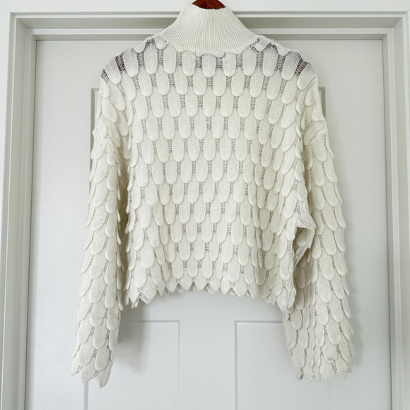 Feather Inspired Detail Bell Sleeve Sweater - Picture 2 of 4